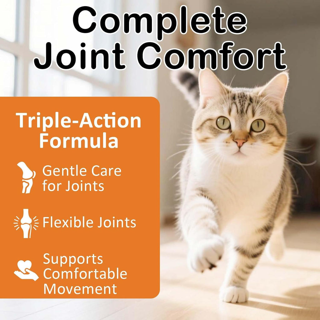 Crunchy and creamy joint chews for feline mobility