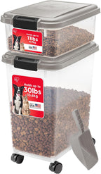IRIS USA Dog Food Storage Container 30 lb + 11lb Airtight Combo, Stackable Pet Food Storage Bin with Wheels for Cat Dog Food, BPA Free, Made in USA, Black - Image 12