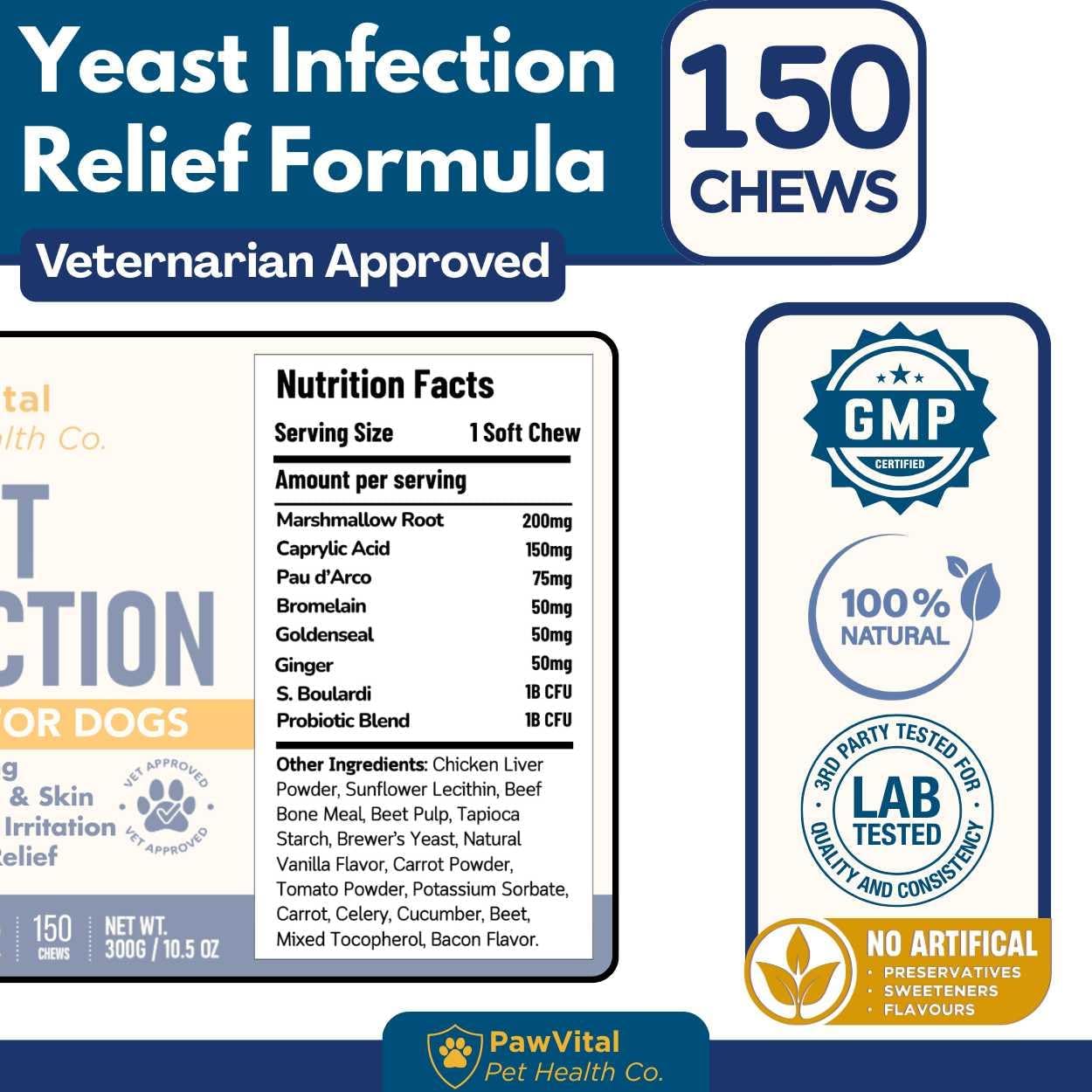 PawVital vet approved dog allergy and itch relief chews lifestyle view.