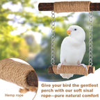 7-Piece Bird Perches for Cage- Wooden Parrot Stand with Fork Toys, Hanging Multi-Branch Platform, Hammock Swing, Gym Playstand & Chewing Toys - for Parakeets, Budgies, Lovebirds - Durable - Image 6