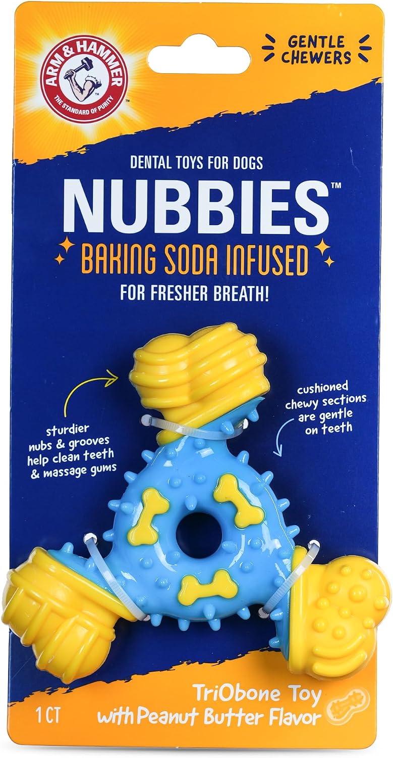 Arm and Hammer Nubbies T-Bone Dental Dog Chew Toy with Peanut Butter Flavor, TPR Nubs Clean Teeth and Gums, Durable Nylon Chew for Aggressive Chewers, Helps Reduce Plaque and Tartar - Image 12