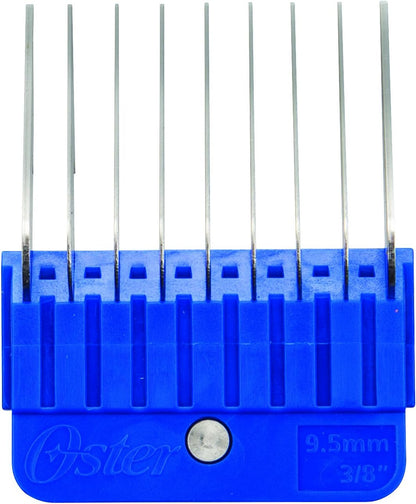 Premium Oster pet grooming attachment set showing secure snap on mechanism for A5 clipper blades