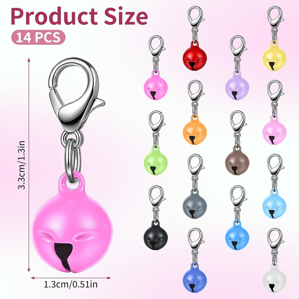 Close up view of the small dog collar bell metal clasps and zinc alloy hardware