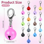 Close up view of the small dog collar bell metal clasps and zinc alloy hardware