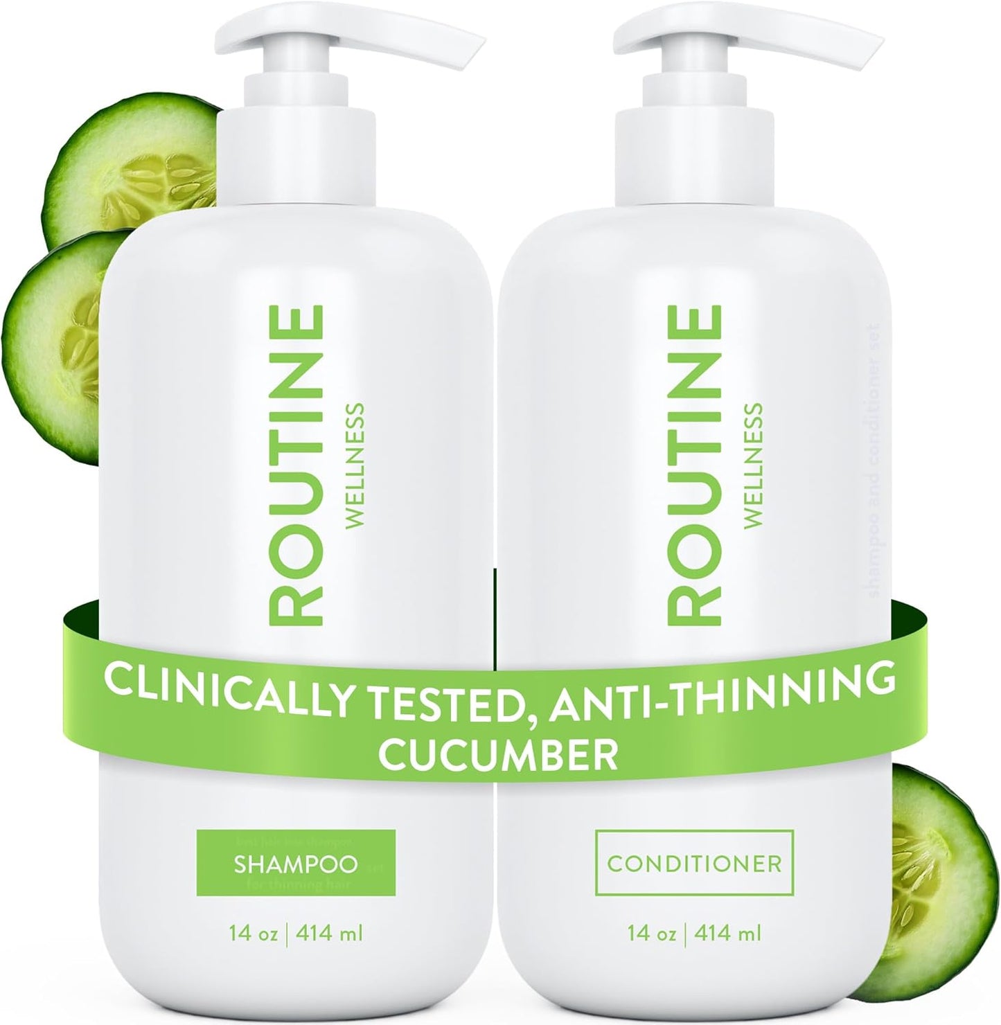 Routine Wellness Anti-Thinning Shampoo and Conditioner Set front view