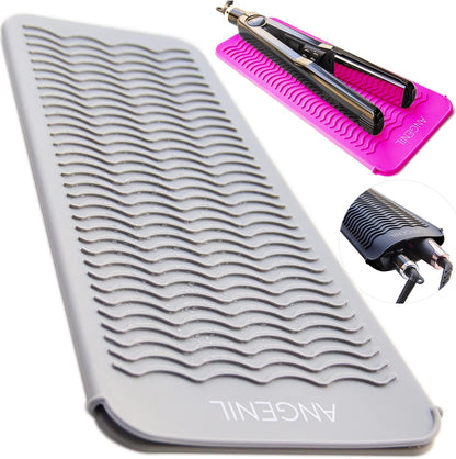 Angenil Professional Silicone Heat Resistant Mat Pouch front view for hair tools