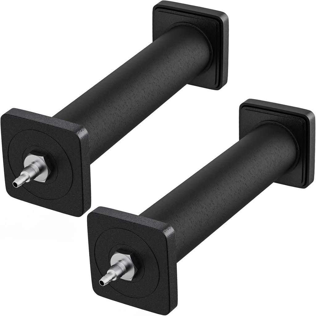 Detailed angle of the square end weights that prevent the hydroponic air stone from moving in high current.