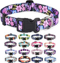 Mihqy Bohemia floral dog collar front view for medium dogs