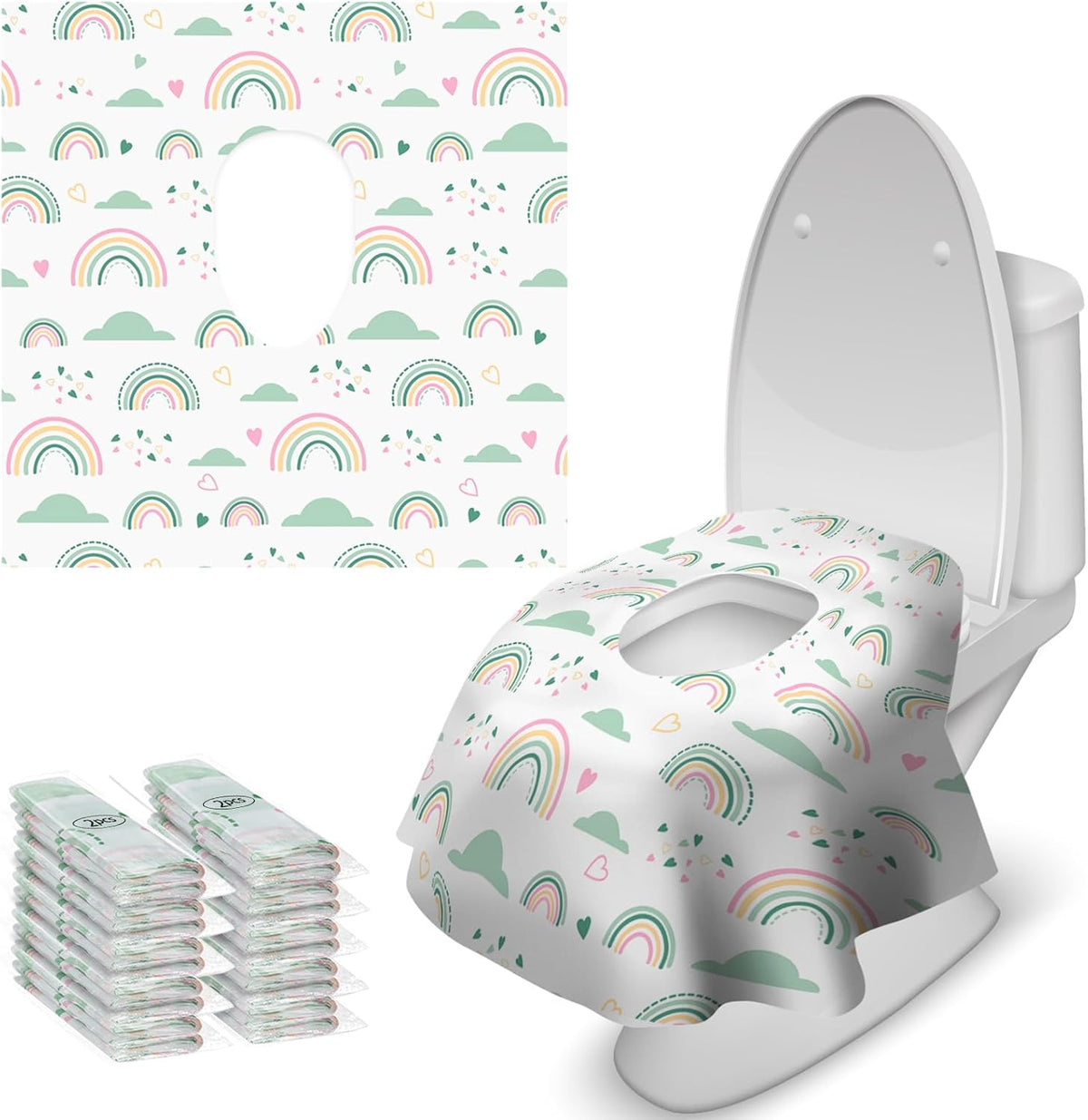Blissful Diary disposable toilet seat covers 20 count front package view