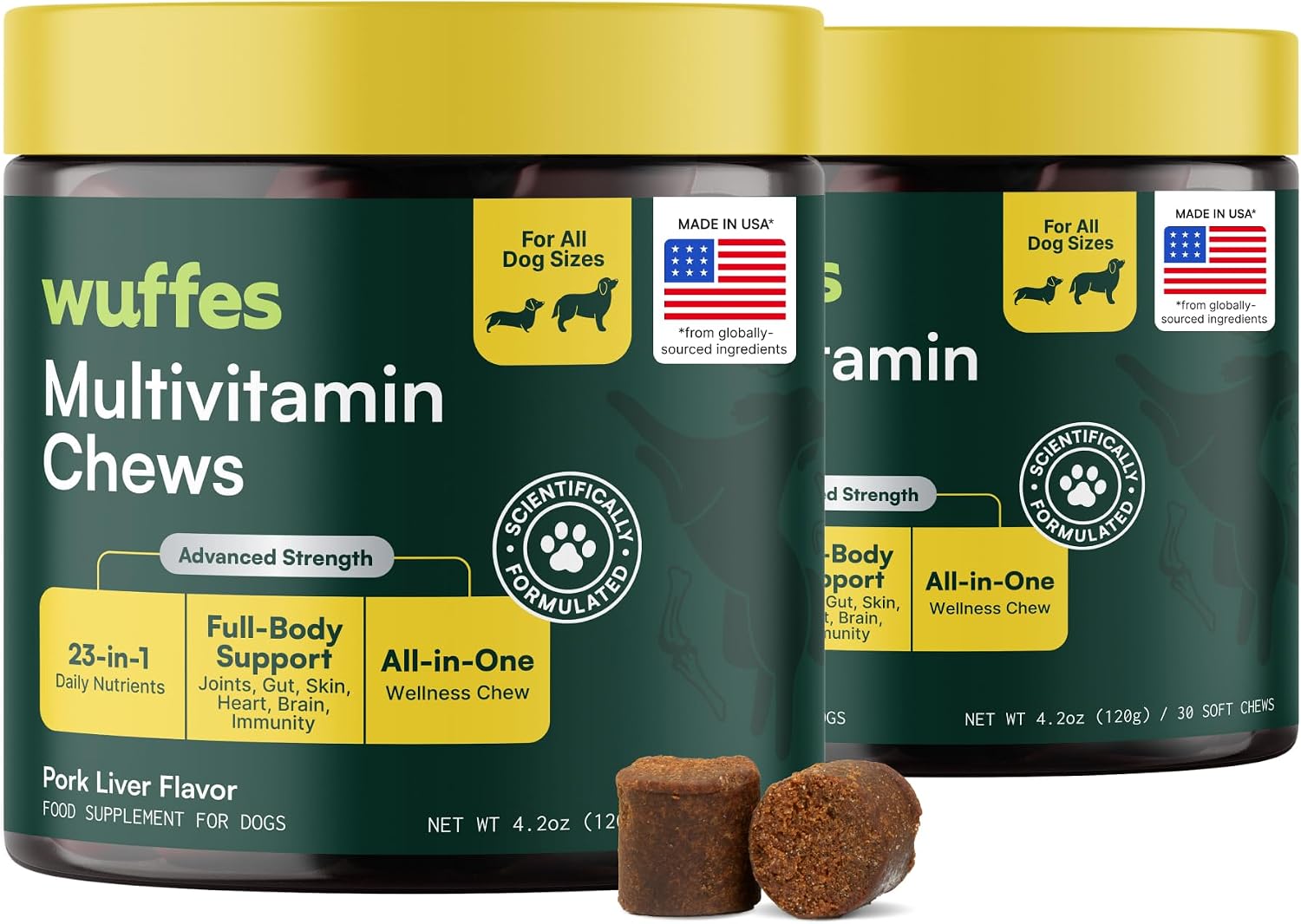 Wuffes 23-in-1 Dog Multivitamin Soft Chews Skin & Coat, Immune + Gut Health Support - Vitamins & Minerals with Omega-3, Iron & Zinc for Puppies & Senior Dogs, 30 Ct - Image 10