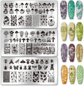 PH PandaHall 3 Piece Mushroom Nail Stamping Plates front view showcasing nature patterns.