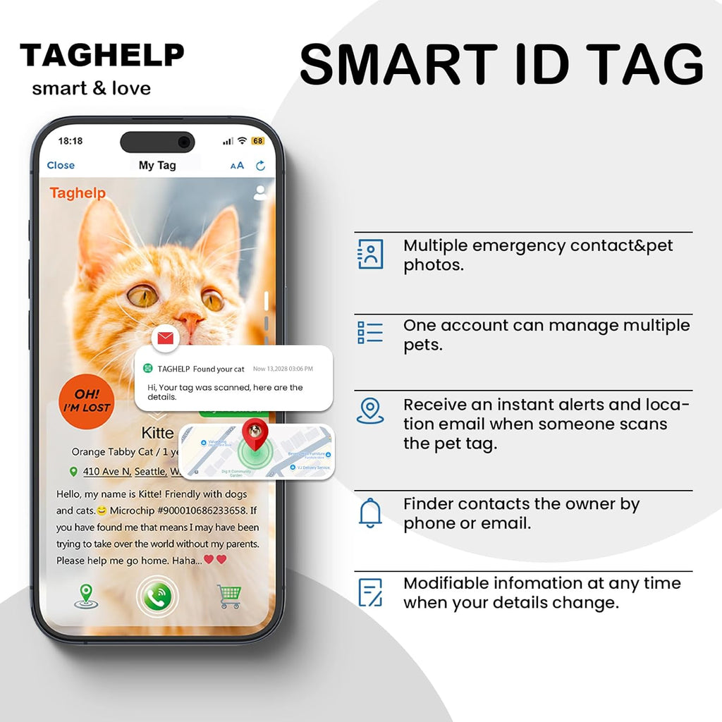 Taghelp premium imported pet safety collar packaged for Indian pet owners.