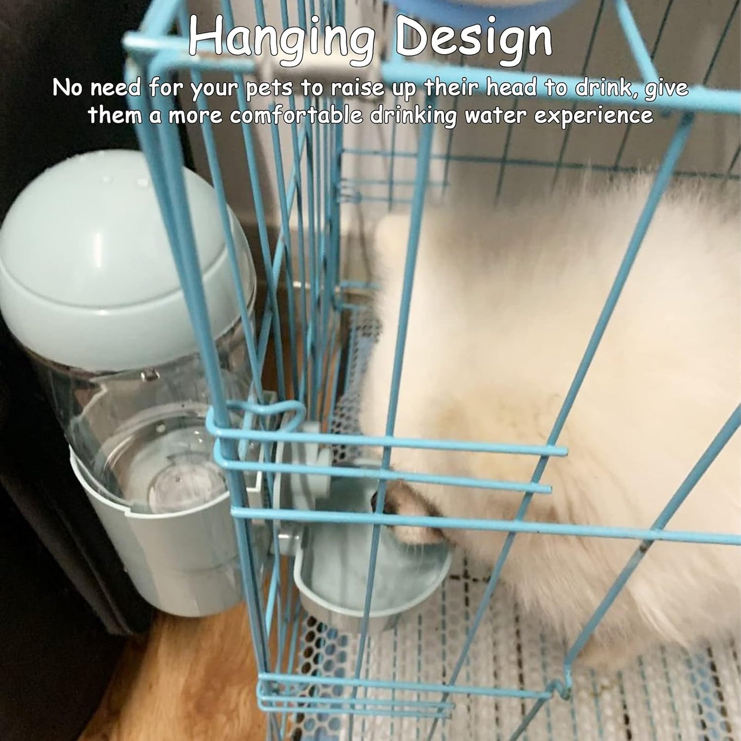 Tfwadmx Rabbit Watter Bottle 17oz Hanging Guinea Pig Automatic Water Dispenser No Drip Small Animal Cage Water Feeder Bowl for Bunny Chinchilla Hedgehog Ferret 2PCS (Grey) - Image 7