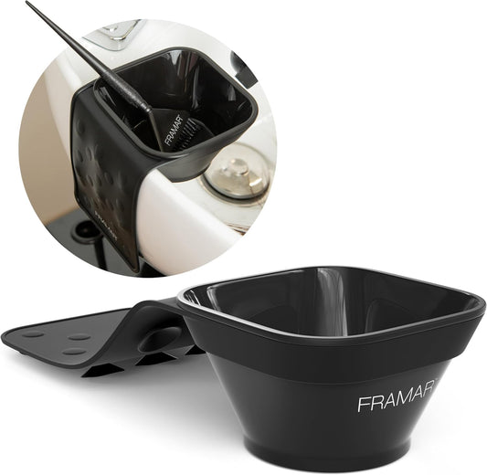 FRAMAR Toning Tub hair dye bowl front view showcasing the black mixing bowl and suction cup sleeve.