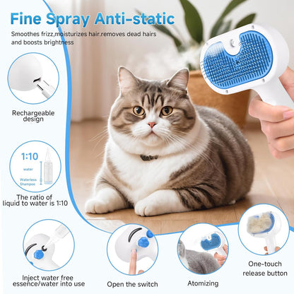 Close up of LetsFeed pet steam brush head for shedding and hair removal