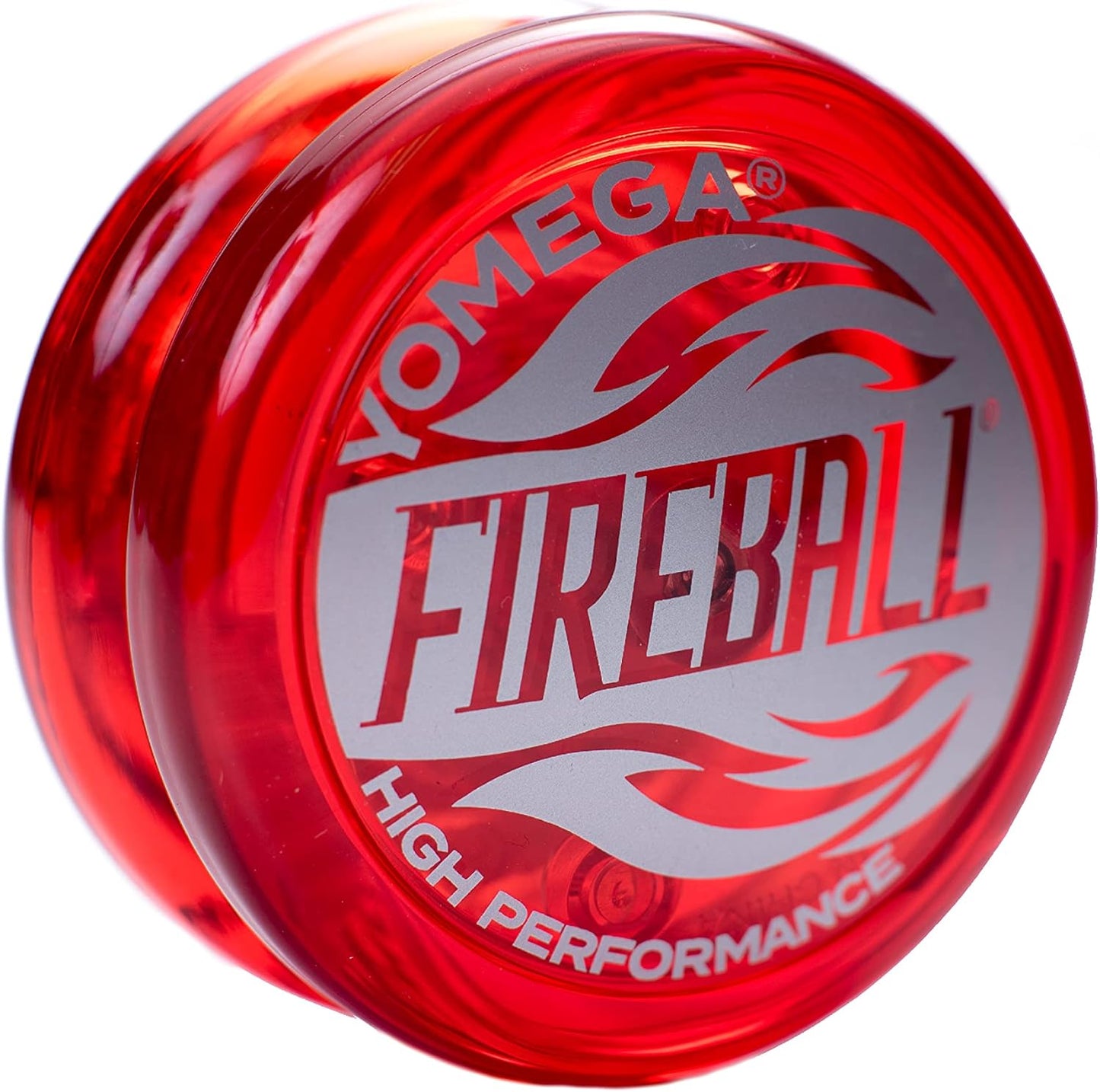 Yomega Fireball high performance red yo-yo front view