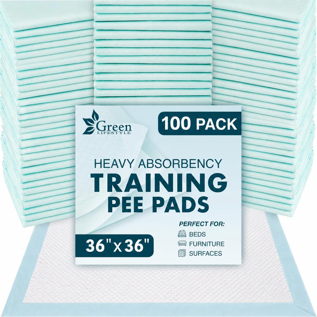 GREEN LIFESTYLE Underpads - Pet Training Pads for Dogs, Cats, Bunny, Chucks Pads for Adults, for use as Incontinence Bed Pads, Seniors Bed Pad (Pack of 50 - 36x36) - Image 10