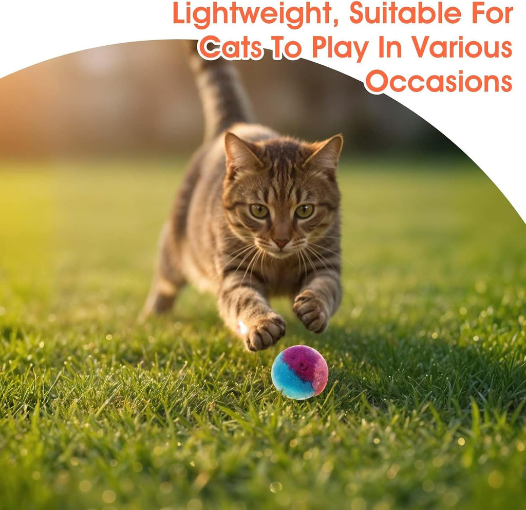 Lightweight plush cat toy balls designed for quiet indoor exercise and safe kitten teething.