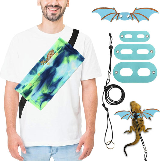 Esmorah bearded dragon carrier and leash harness set front view