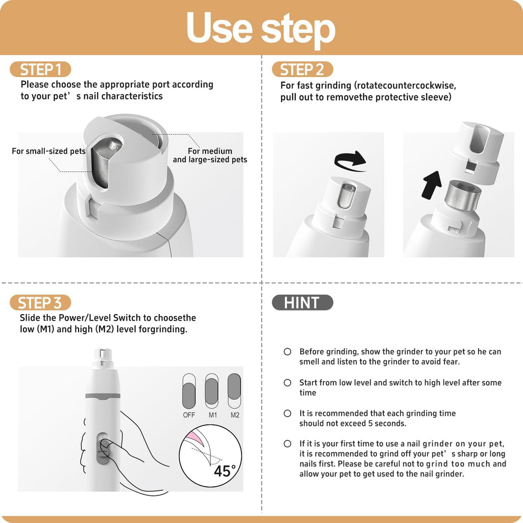 Masagotti electric pet trimmer being used gently on a small dog's paw hair.