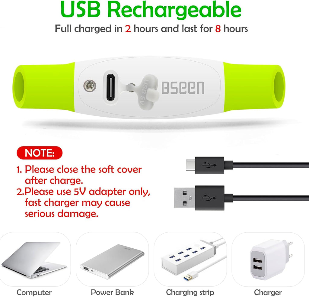 Close up of Bseen dog collar USB charging port