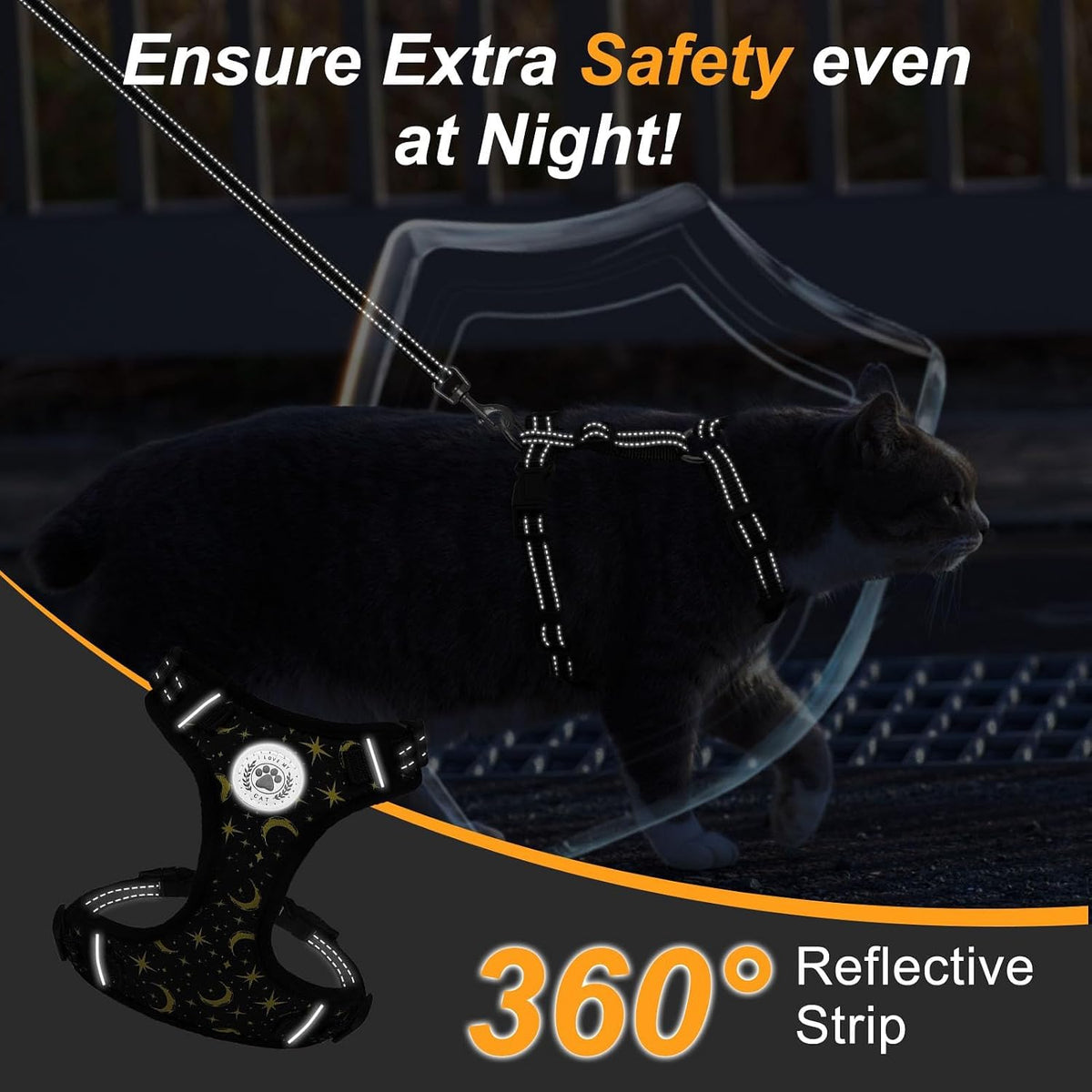 Beautyzoo escape proof pet harness quick release buckles view