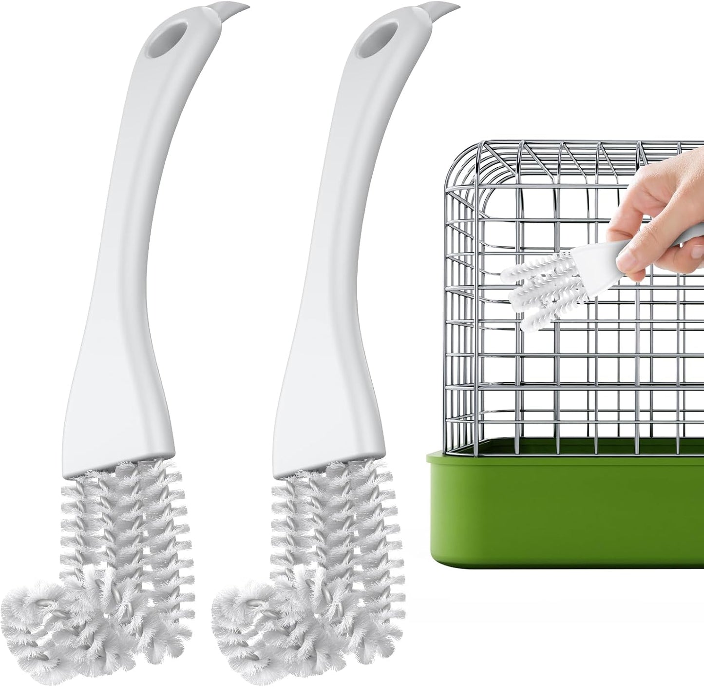 Pawfly small animal habitat maintenance tools organized neatly next to a pet hutch.