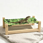 Close up view of the tropical pattern fabric on MinrzPet reptile bed