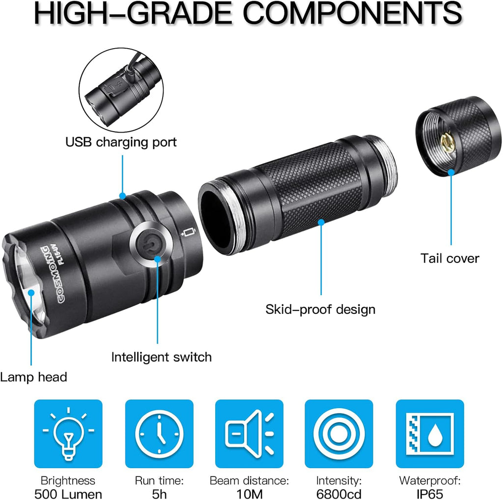 Cosmoing portable ultraviolet light kit with the included wrist strap and USB fast charging cable accessory