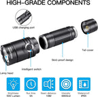 Cosmoing portable ultraviolet light kit with the included wrist strap and USB fast charging cable accessory