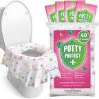 Eli with Love Extra Large Disposable Toilet Seat Cover front view of packaging showing forty count floral print travel packs.