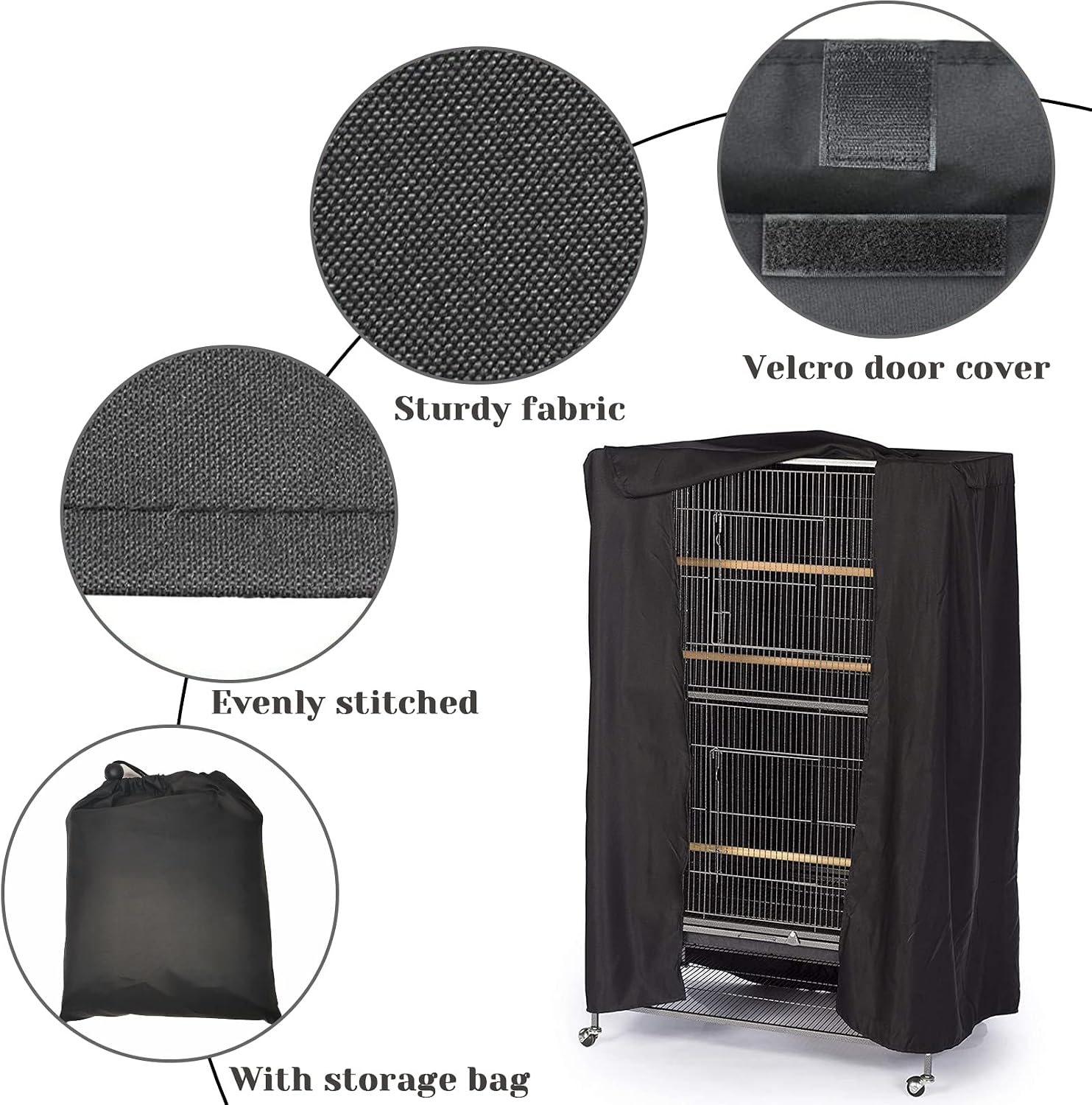 Fhiny blackout birdcage shield with front panel rolled up for ventilation