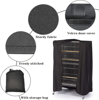 Fhiny blackout birdcage shield with front panel rolled up for ventilation