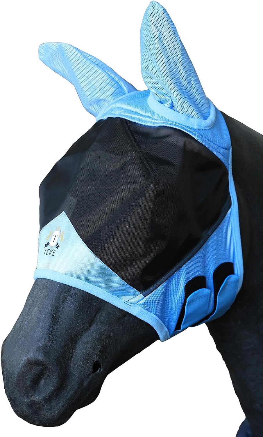 T TEKE Fine Mesh Horse Fly Mask w/Ears, UV Blocking 3D Eye Visor with Extra Fleece Cushioned Forehead, Protection from Insect Pests - Image 12
