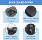 Durable 600D Oxford fabric dog cage cover with three roll up doors
