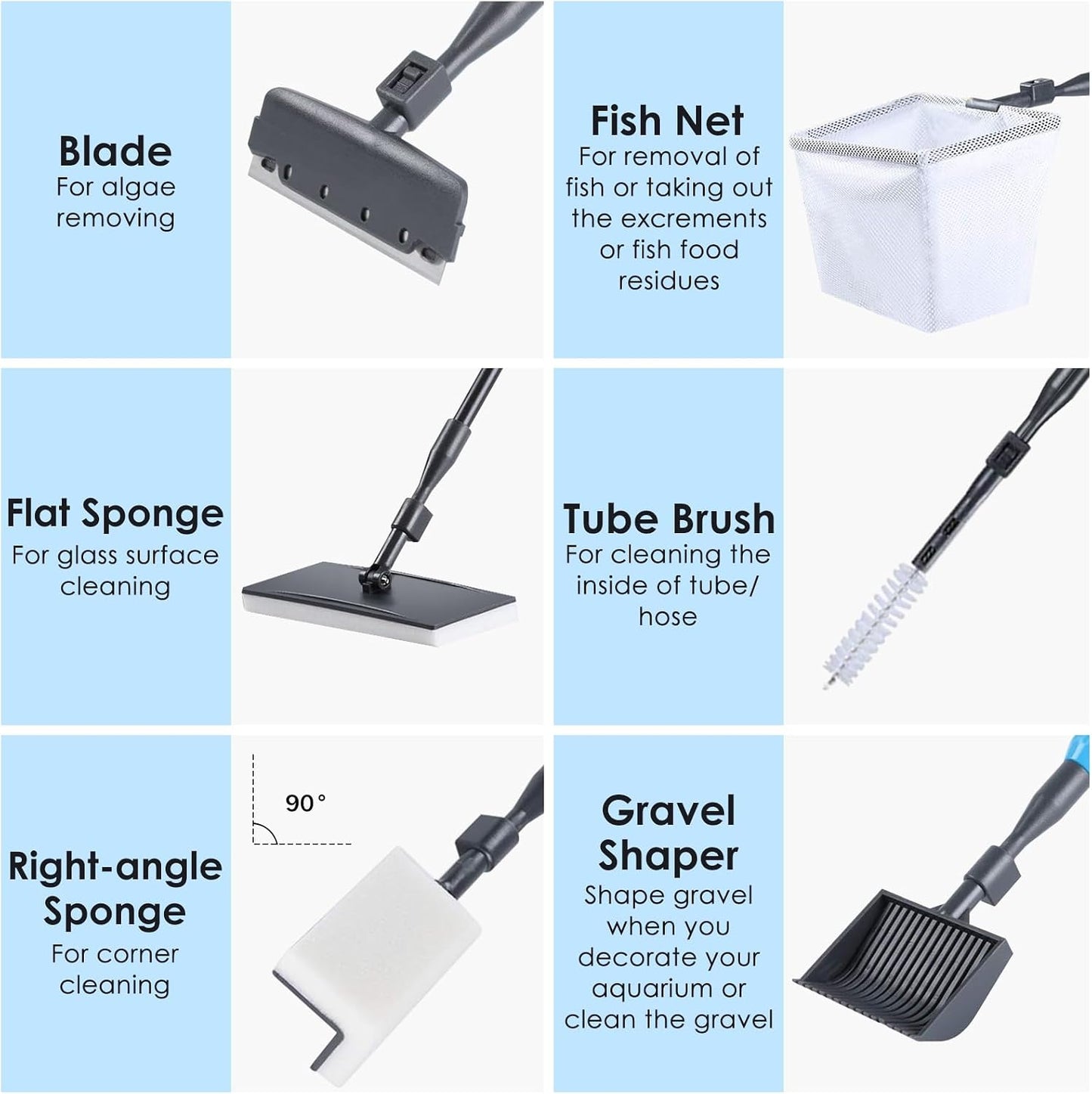 AquaMiracle multi purpose aquarium cleaner metal blade attachment removing algae from glass