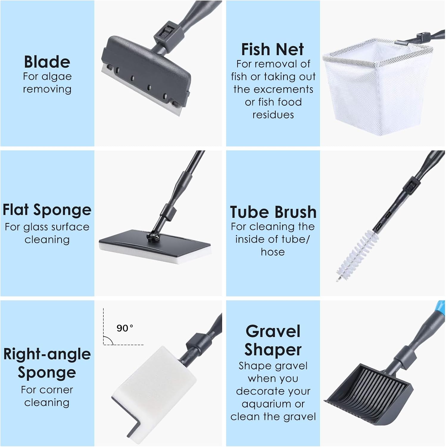 AquaMiracle multi purpose aquarium cleaner metal blade attachment removing algae from glass