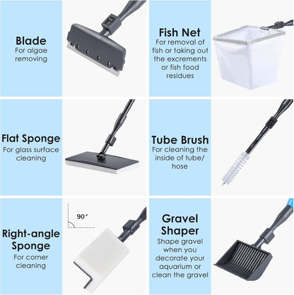 AquaMiracle multi purpose aquarium cleaner metal blade attachment removing algae from glass