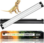 T5 UVB Reptile Light Fixture Combo Kit 8W: 10.0 HO UVB Light for Reptiles Terrarium Hood Comes with UVB Lamp, 12'' Linear UVB Light Bar for Desert Bearded Dragon,Turtle,Gecko - UV Sensor Test Card - Image 11