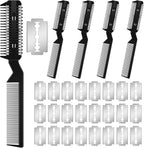Yinkin 5 Pieces Razor Comb for Dogs Hair Grooming Trimmer for Pet Razor Comb with 25 Extra Blades Manual Dog Hair Trimmer Double Edge for Cats Hair Cutting Tool(Blue) - Image 10