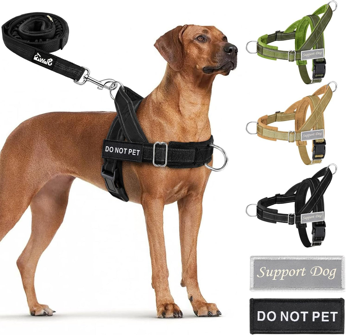 Lukovee No Pull Dog Harness and Leash Set - Adjustable Soft Padded Vest with Front Clip for Easy Control, Reflective Durable Harness for Safe Daily Training Walking for Medium Large Dogs (L, Green) - Image 12