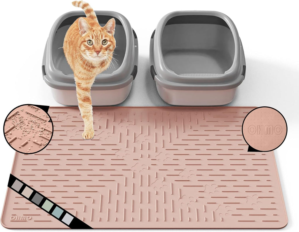 Cat Litter Mat Large Trapping Mat Premium Silicone Rubber 23.5x16" Sage Green, Waterproof and BPA Free Kitty Litter Box Mat, Easy to Clean and Keeps the Floor Tidy - Image 10