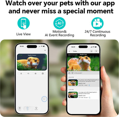 SnapBud AI NanoPet camera packaging box with dual-band Wi-Fi logos and product specifications displayed.