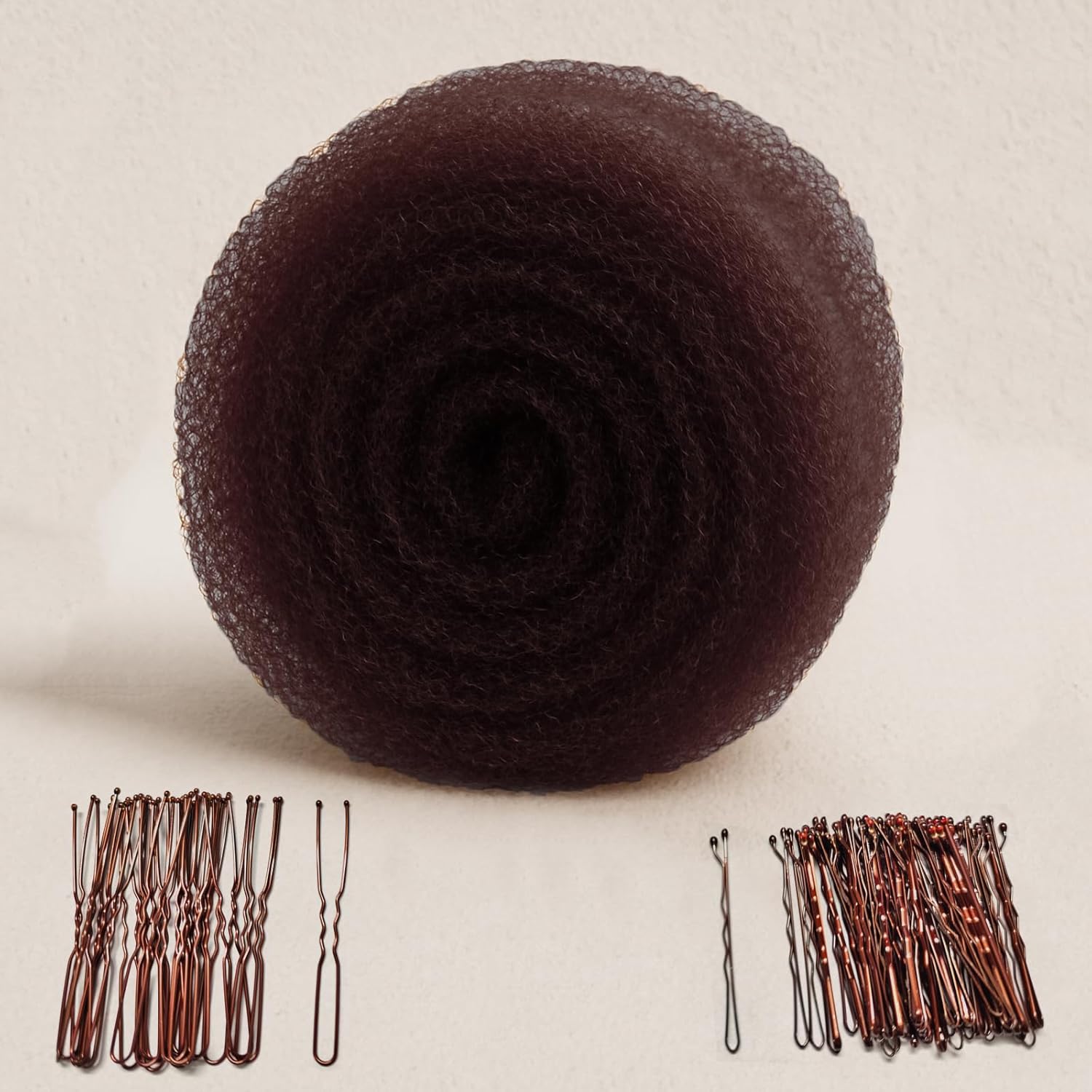 Ygqqoy dark brown hair sponge updo tool kit with styling pins