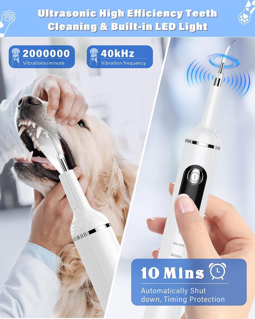 Close up of Nature Nerds pet teeth cleaner vibrating tip
