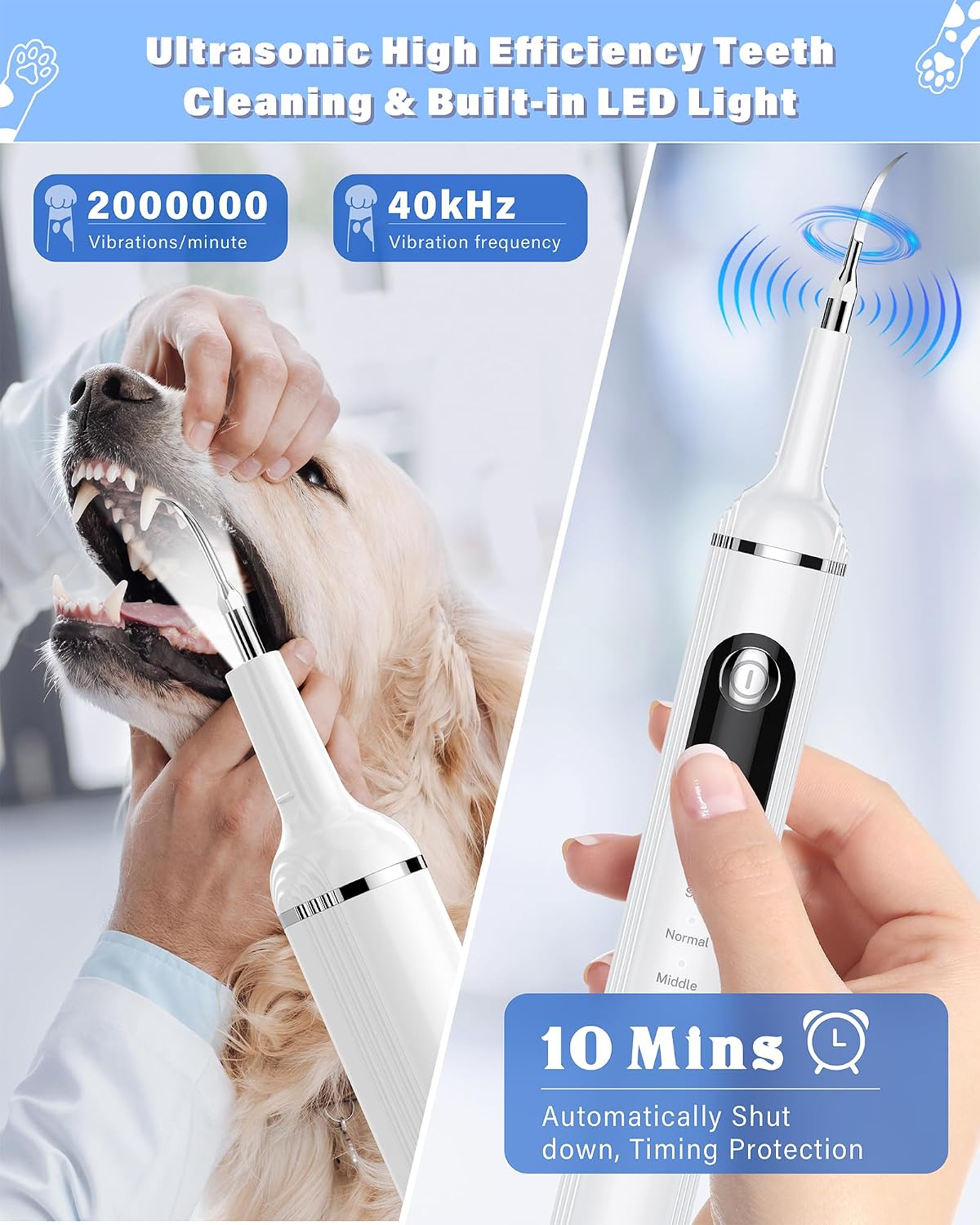 Close up of Nature Nerds pet teeth cleaner vibrating tip