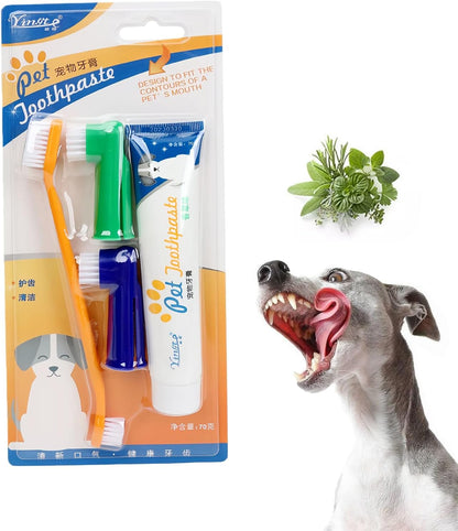 Saficco authentic imported pet dental kit for fresh canine breath control.