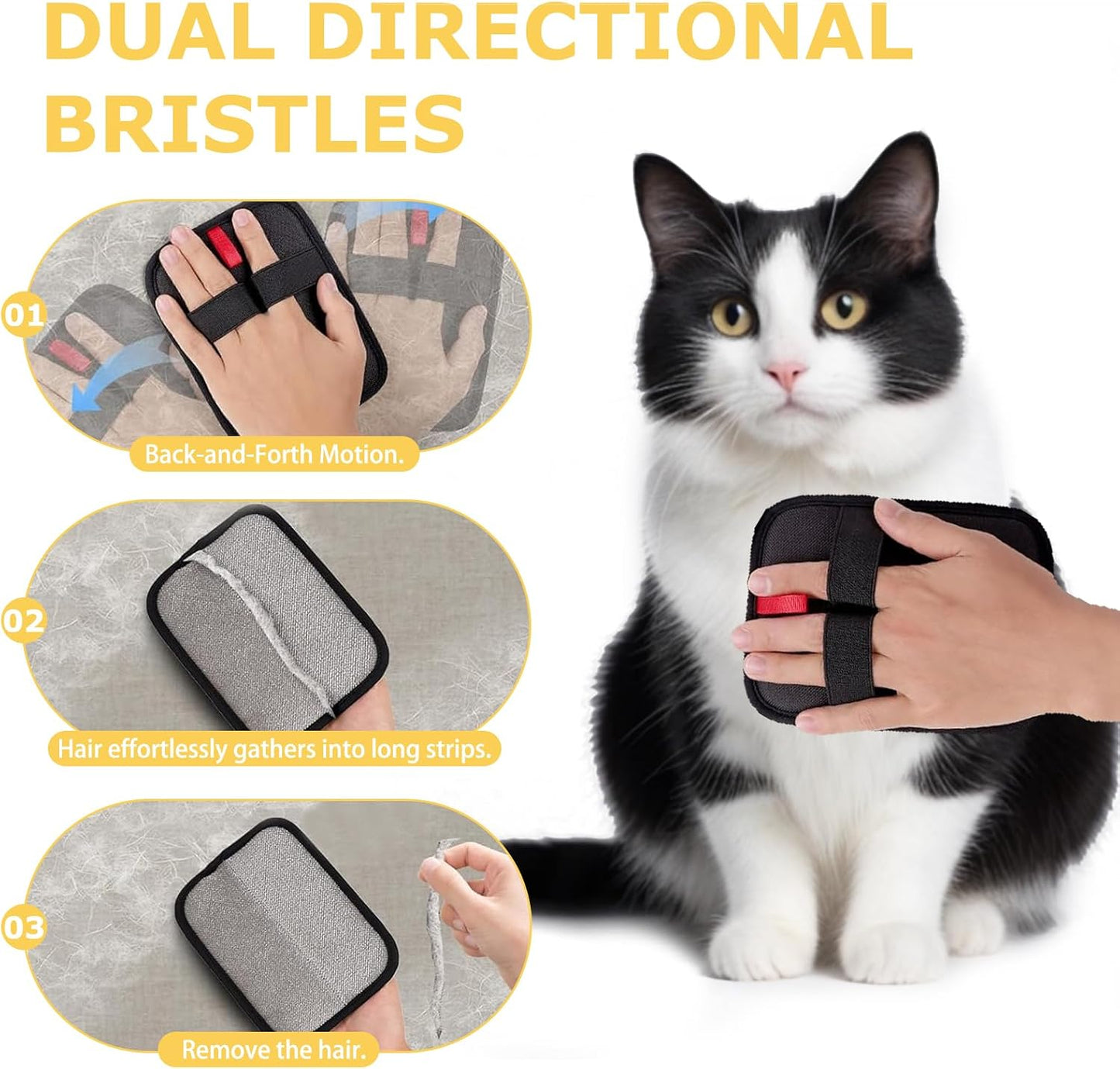 Close up of electrostatic fabric on Katozoo grooming mitt