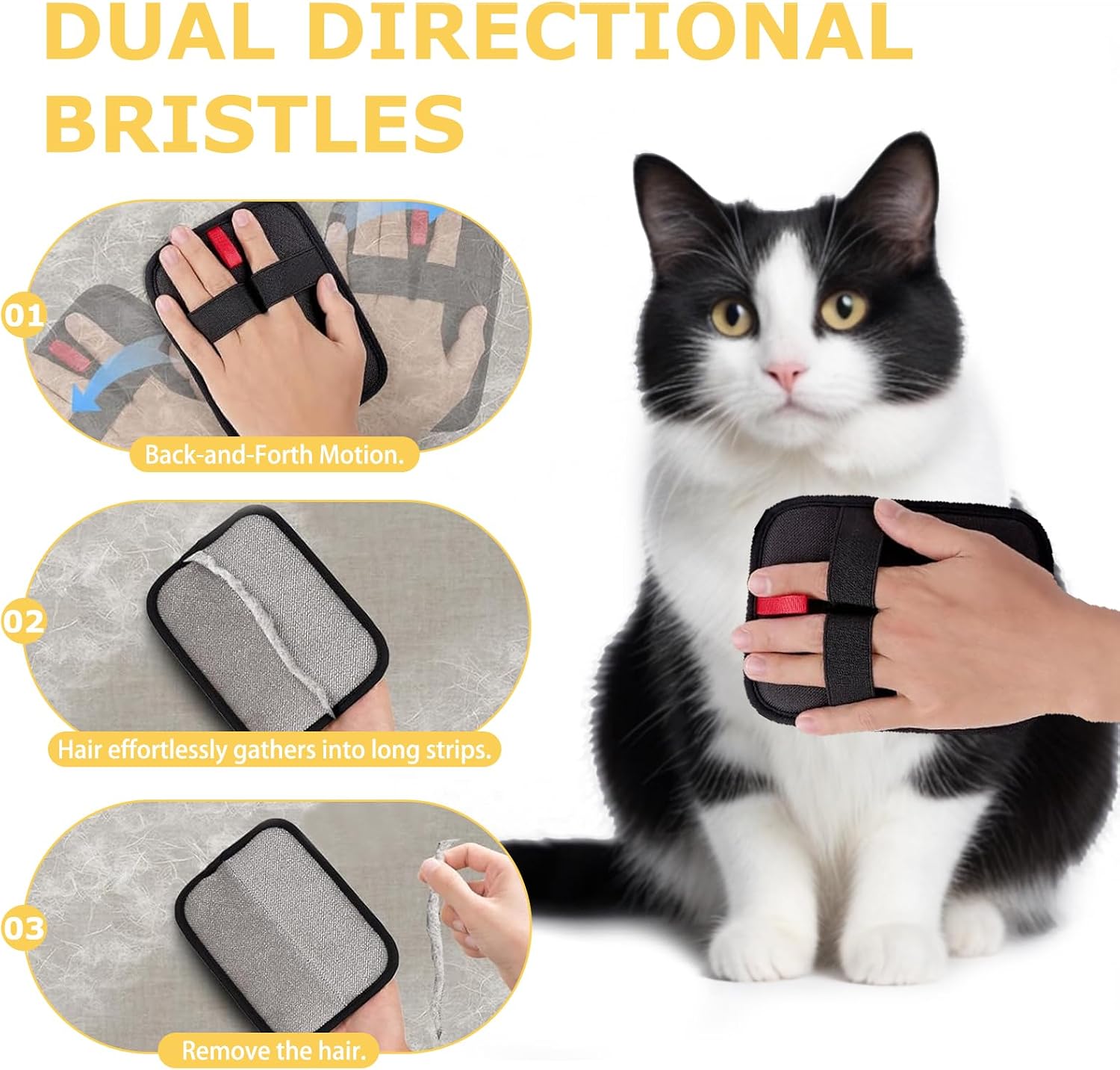 Close up of electrostatic fabric on Katozoo grooming mitt