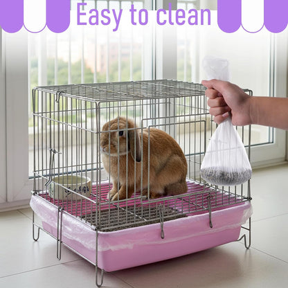 Top view of 50 pieces small animal cage liners stack